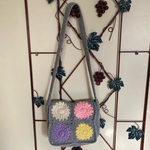 Handmade crocheted messenger bag
